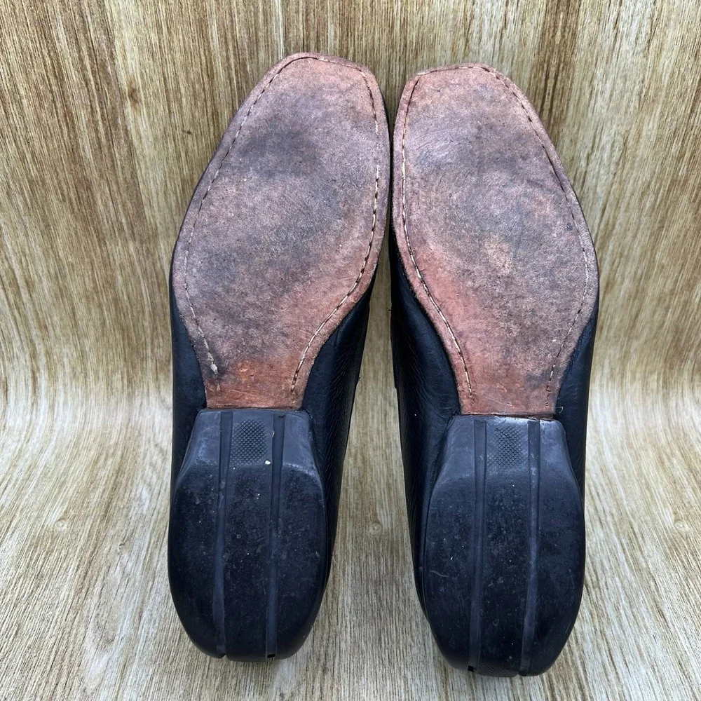 Salvatore Ferragamo Gancini Bit Loafers Men's 8.5 EE Black Pebbled Leather Italy